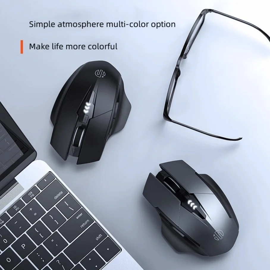 Inphic PM6 BT Three-mode Ergonomic 6-Button Optical Sensor Rechargeable Silent Wireless Mouse for Office Games Mobile Phone