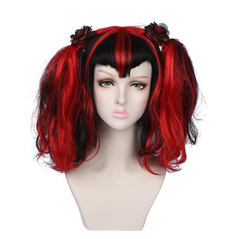 White Black Or Red Black Wig Cosplay Anime Character Girl Mix Color Long Double Tail Hair Wigs Buy Mix Color Wigs Cosplay Anime Character Girl Wigs Cosplay Long Double Tail Hair Wigs Product
