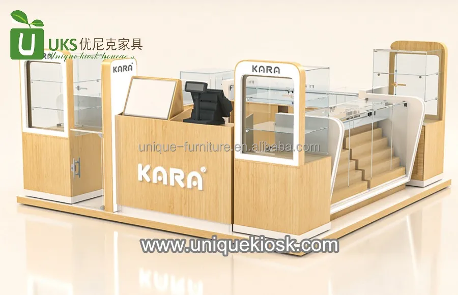 Modern Cell Phone Charging Station Kiosk Mall Retail Mobile Phone Booth Glass Cabinet Accessories Display Stall for Sale