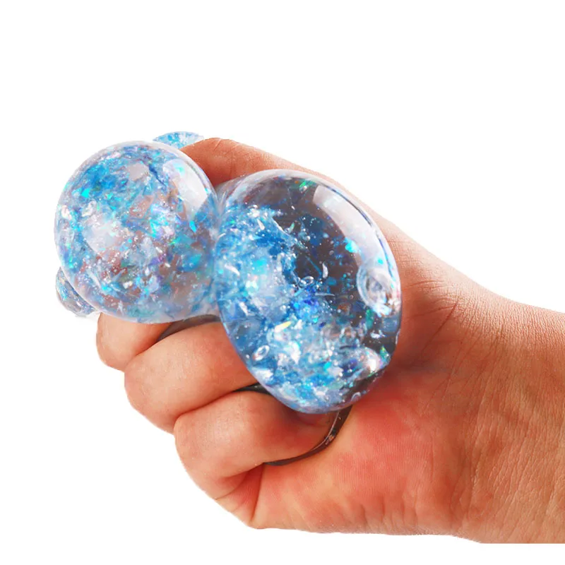 Оптовая продажа мяч для декомпрессии из термопластичной резины привлекательный внимание снятия стресса Популярный Блестящий игрушечный мяч-фиджет с