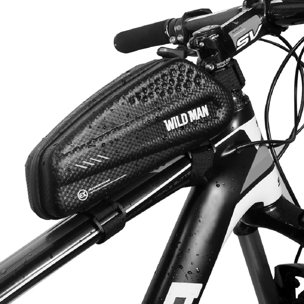 Superbsail 1.5L Capacity Reflective letters On Surface Safe Riding Anti Shock Wildman Bike Bag Waterproof Bicycle Triangle Bag details