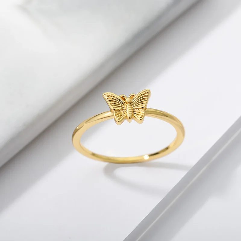 Butterfly 2021 New Trendy Rings Stackable Cute Tiny Butterfly Rings For  Women Teenage Girls Wholesale Dropshipping Jewel - Buy Lovely Butterfly  Adjustable Ring Stainless Steel Gold Color Finger Rings Jewelry Anniversary  Gifts