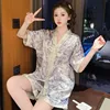 LavenderToileSilkPajamaSet
