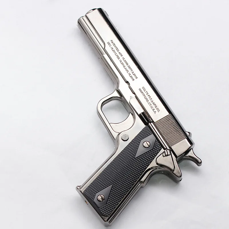 Wholesale Gas Lighter Gun 9mm Pistol Metal Body Stainless Steel Lighter Windproof Luxury