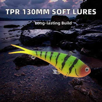Cheery 130mm 60g Soft Vibes Fishing Lure Saltwater & Freshwater Sinking Fork-Tail Lead Bait for Perch for River Fishing – Soft Lure – view 3
