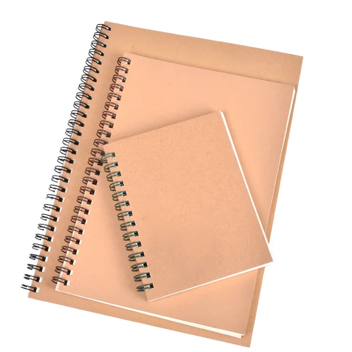 A4/a5/a6 Customized Logo Eco Friendly Kraft Paper Spiral Notebook