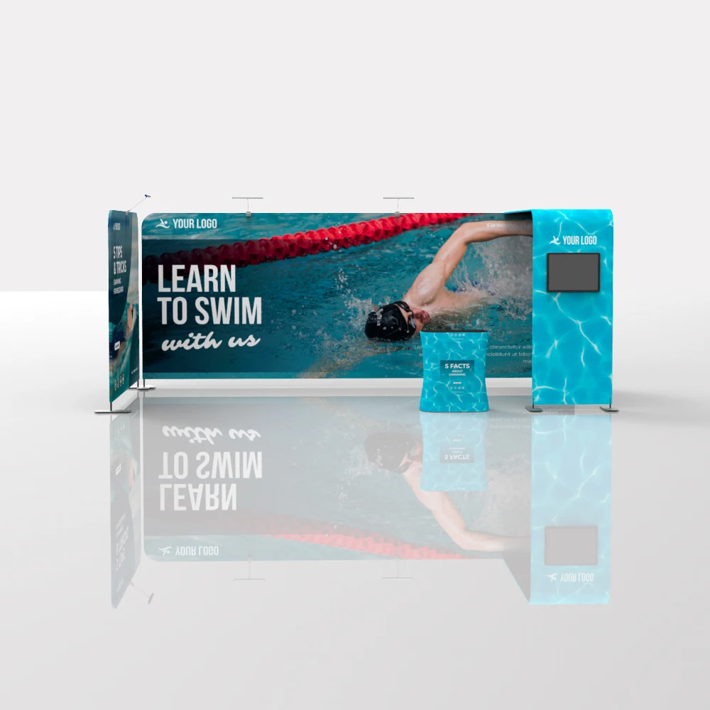 Лидер продаж, легкий алюминиевый каркас 10x20 футов, портативный выставочный стенд для рекламных ярмарок