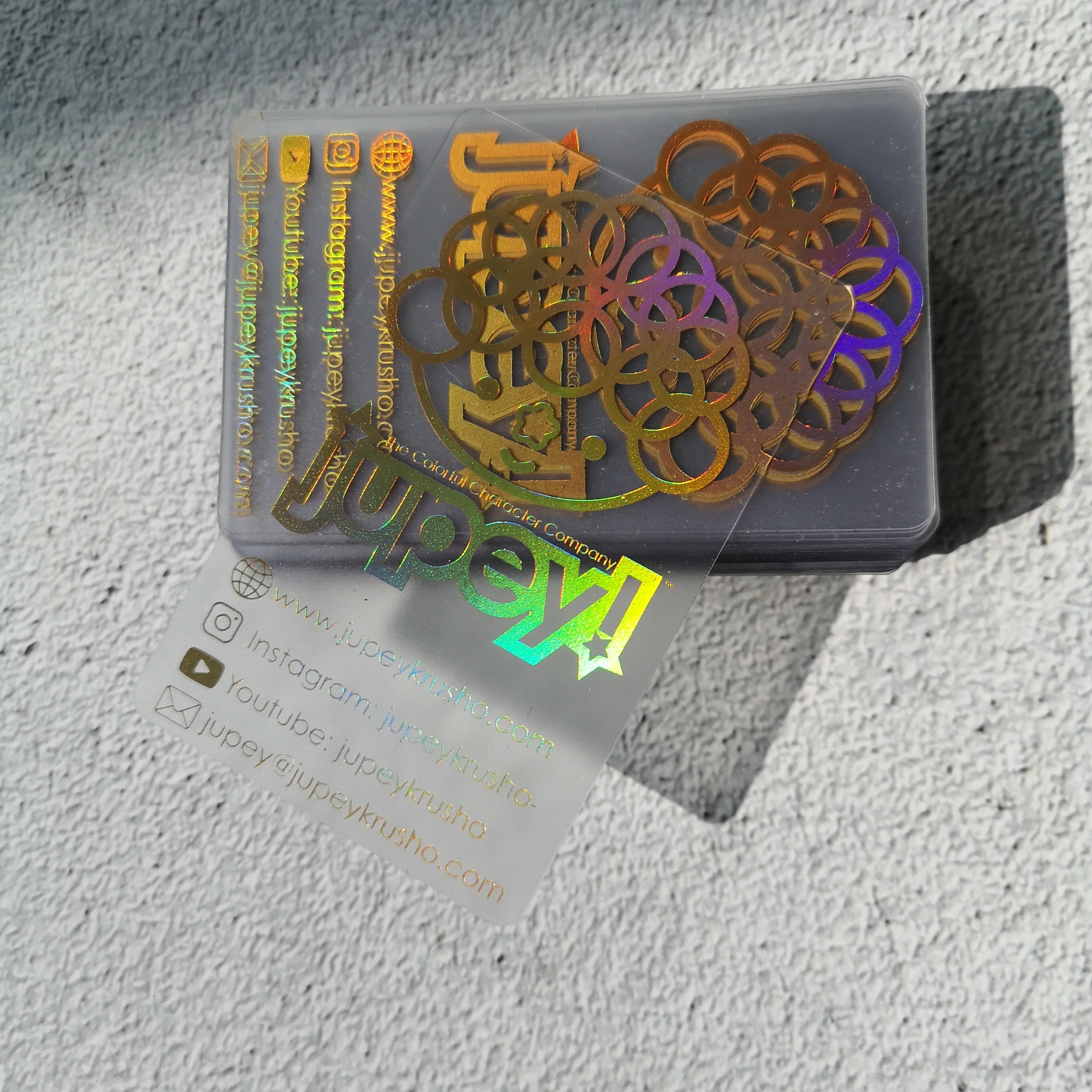 holographic neon business cards Plastic Business cards with Holographic Foils  BcardsCreation