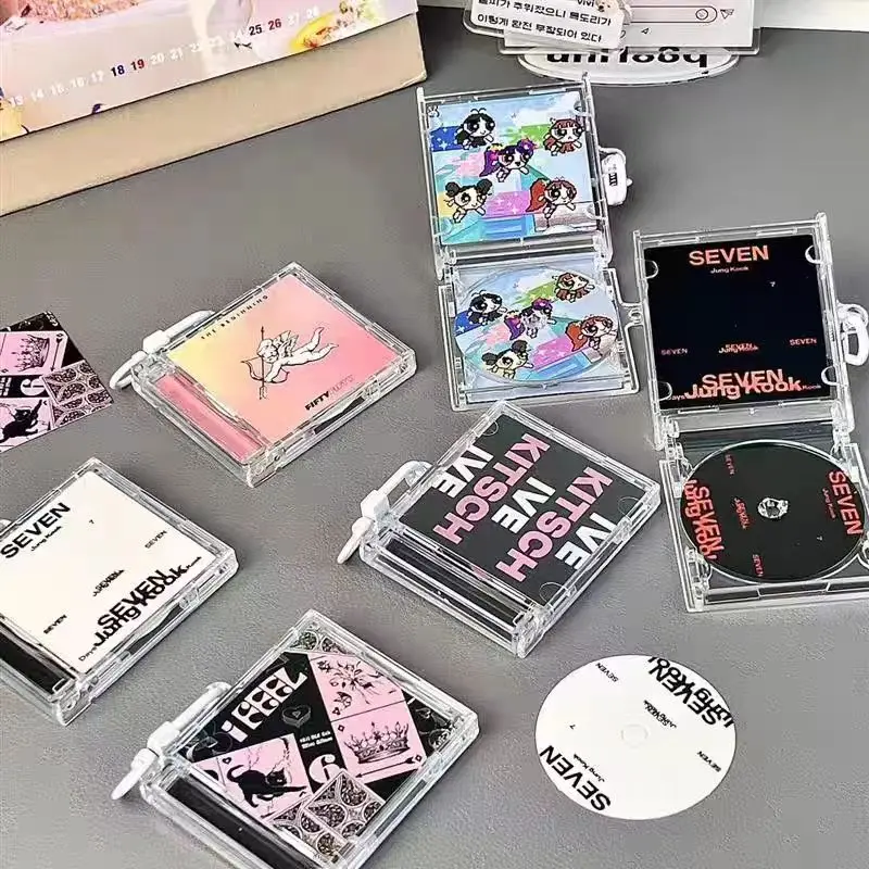 Custom Mini NFC CD Keychain Round Printed CD Keychain Can Add Custom URL Link to Introduce Your Company Card