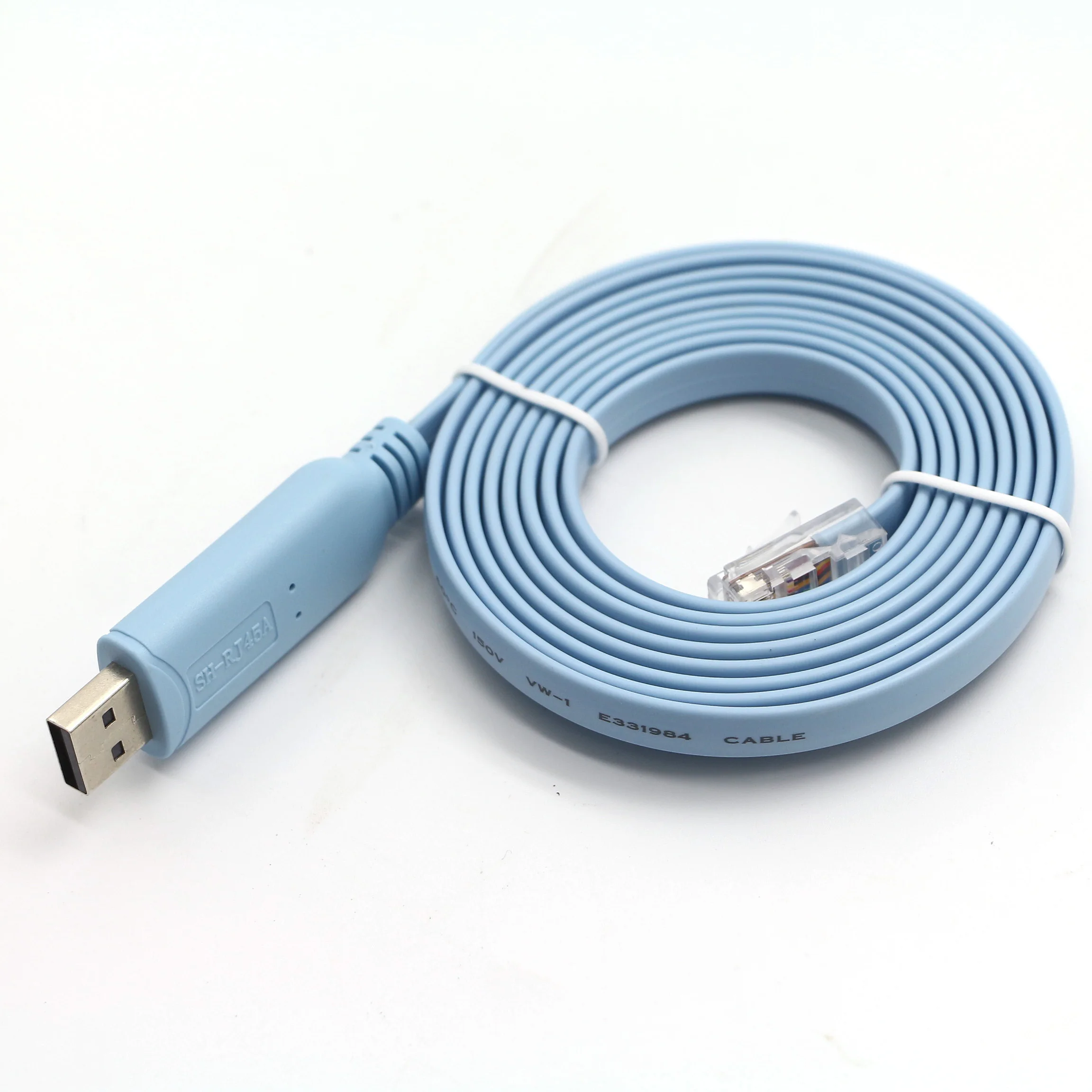 USB to RJ45 Male RS232 Cable 3A Fast Charging Computer Console Cable Pure Copper Material with Braid Shielding