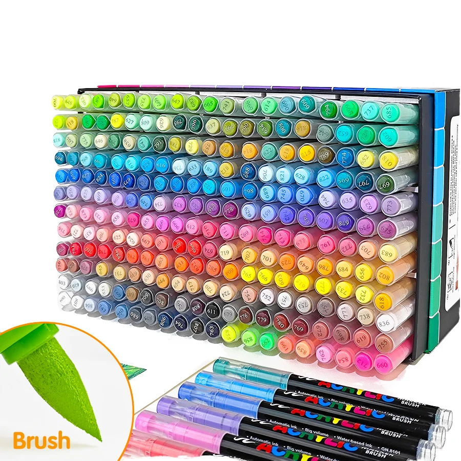 Guangna 240-Color Non-Toxic Acrylic Marker Pen Set - Permanent