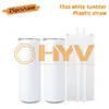 Bicchiere da 15oz con cannuccia di plastica