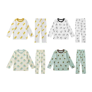 Spring Autumn Bulk Wholesale Kids Boy Pajamas Home Wear Breathable Soft Cotton Printed Toddler Boys Sleepwear