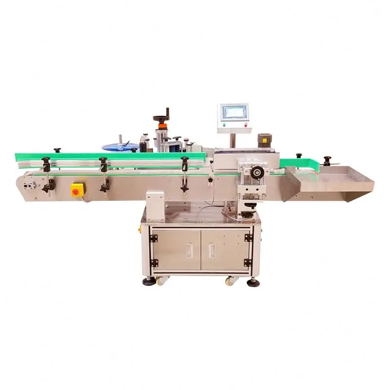 TEBAK Electric Automatic Labeling Machine for Round Bottles PLC Components for Glass Plastic Adhesive Sticker Application