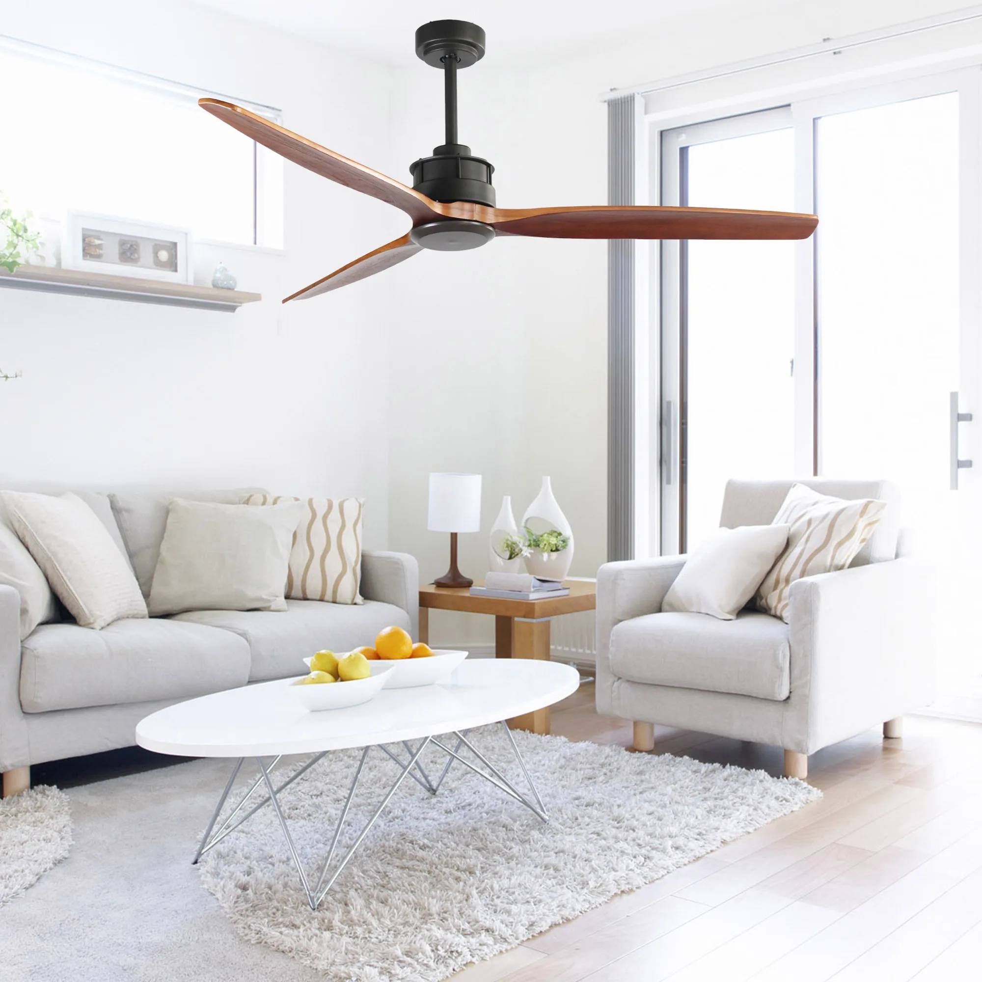 Australian Summer Cool Oak Solid Wood Blade Fans with LED