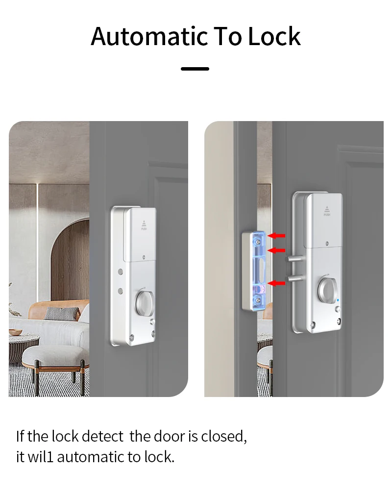图雅/Ttlock应用智能电机锁无钥匙进入门锁隐形安装木门ic卡锁