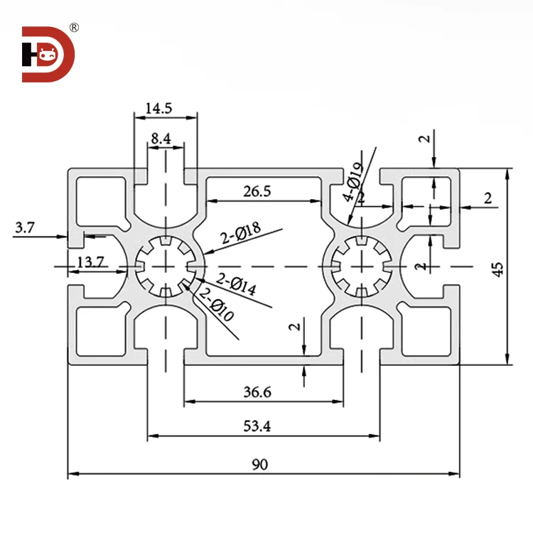 product 4590 industrial extrusion aluminum profile assembly line equipment rack 4590 aluminum alloy profile-3