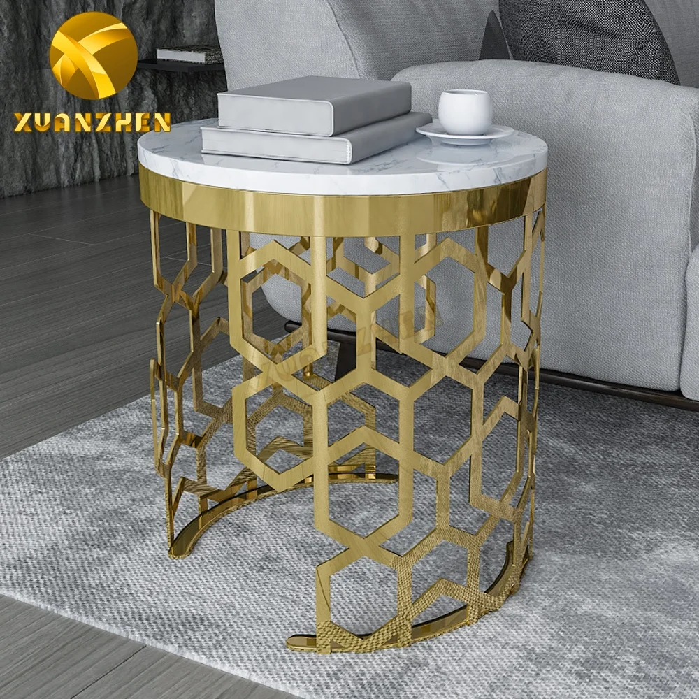 Living Room Furniture Marble Coffee Table Luxury Tv Stands Gold Metal Modern Center Table Tv Table Tv Unit Tv Cabinet for Home