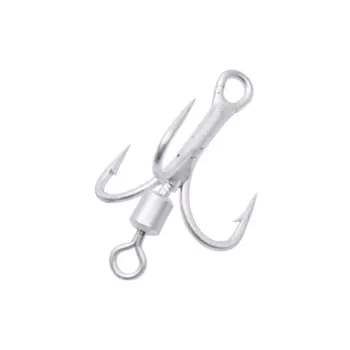 Hessen Stainless Steel Treble Hook Spinner Spoon 2# 4# 6# 8# 10# Triple Hook Rotating Sequined for Fish Bass Octopus Trout Pike – Metal Jig – view 5