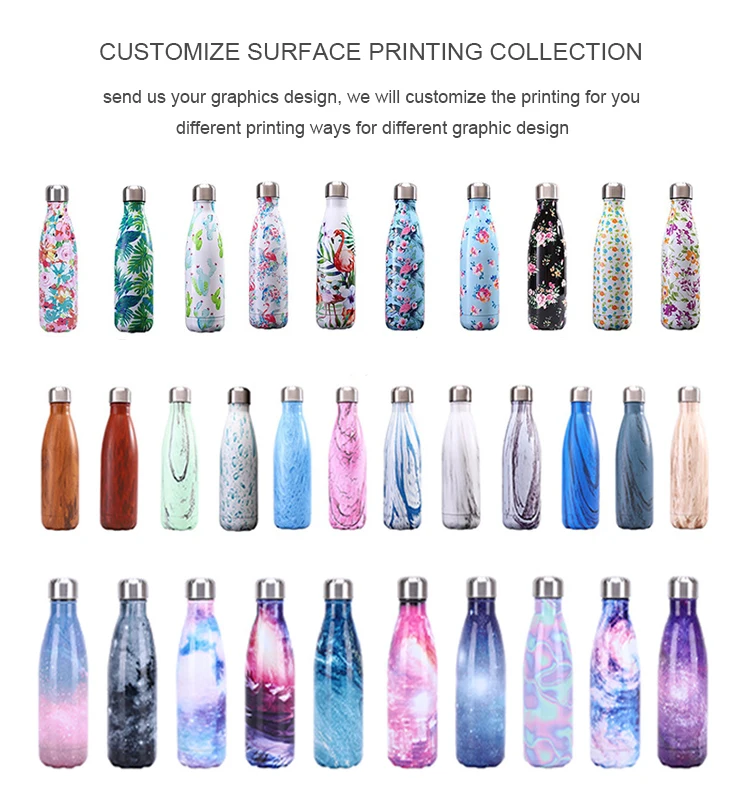 Stainless steel water bottle insulated drinking travel sports water bottle thermos metal bottle