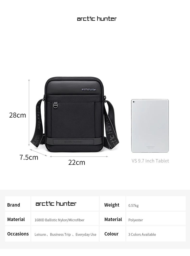 ARCTIC HUNTER New Arrive Messenger Business Shoulder bag Crossbody Bag Waterproof Sling Bag men