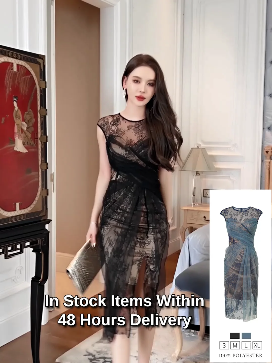 ZYHT 10553 See Through Clothing Floral Lace Double Layer