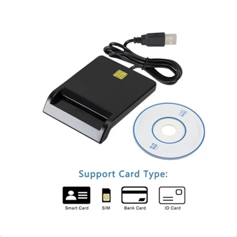 ID Chip Smart Card Reader Single Slot Usb Credit Card Reader Writer Sim Card Reader