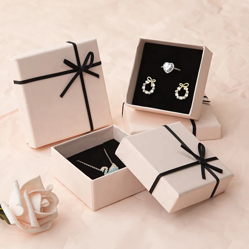 Custom Logo Ring Necklace Bracelet Earrings Jewelry Packaging Boxes  Exquisite Jewelry Gift Box Packaging Set for Small Business