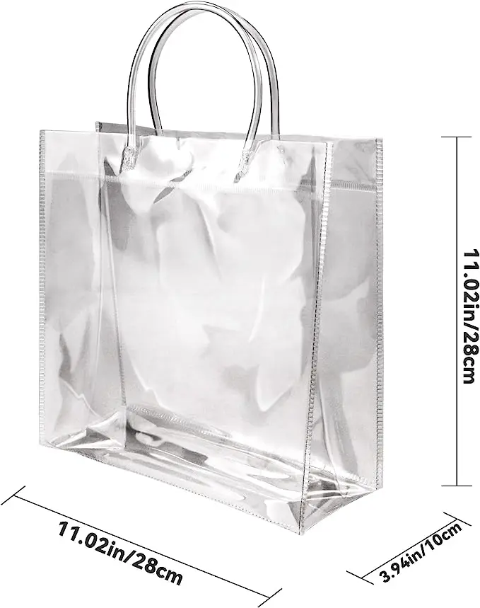 Transparent Clear Pvc Gift Bags With Handle Reusable Plastic Gift Wrap ...