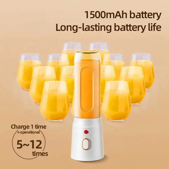 新型ハイパワージュースカップ ポータブルUSB充電式 小型 補助氷砕き 家庭用多機能ジューサーミキサー 5
