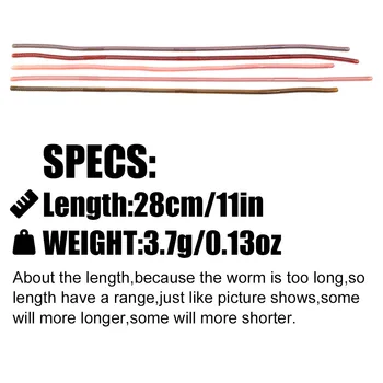 Factory Price LURE Stainless Steel 6-Piece Set Fishing Lure Noodle Worm Soft Bait 28cm Slow-Sinking Bass Mandarin Black – Soft Lure – view 3