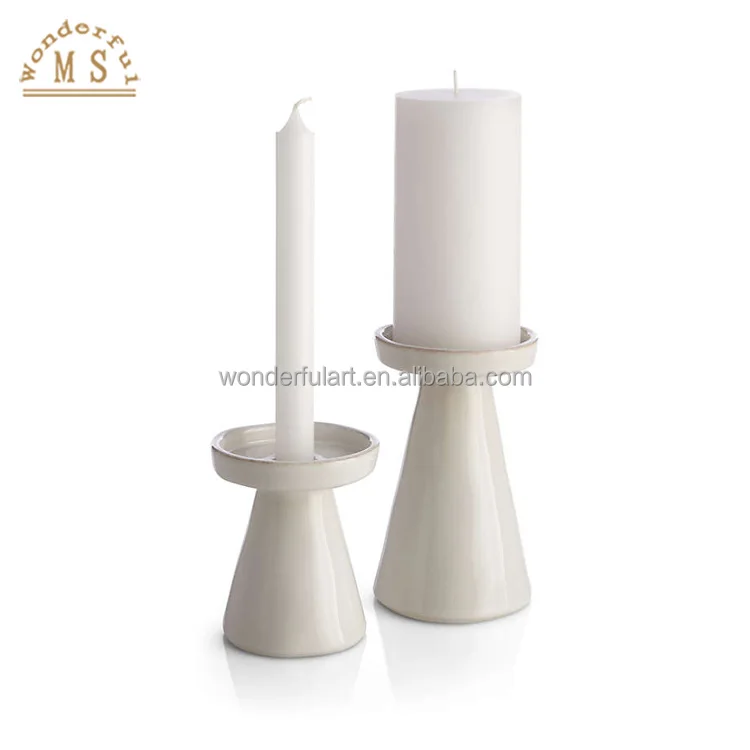 Unique design terracotta candle holder Including 2pcs compartment for  kitchen dinner candle with black red and white color