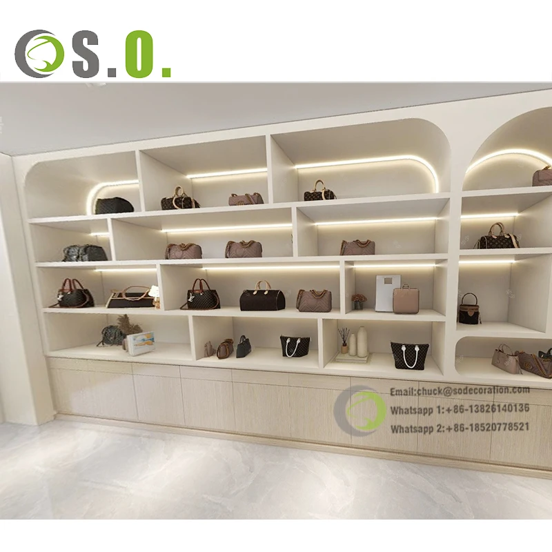 Maßgefertigtes Handtaschen-präsentationsregal Taschen-vitrine Ausstellungsregal Für Taschen