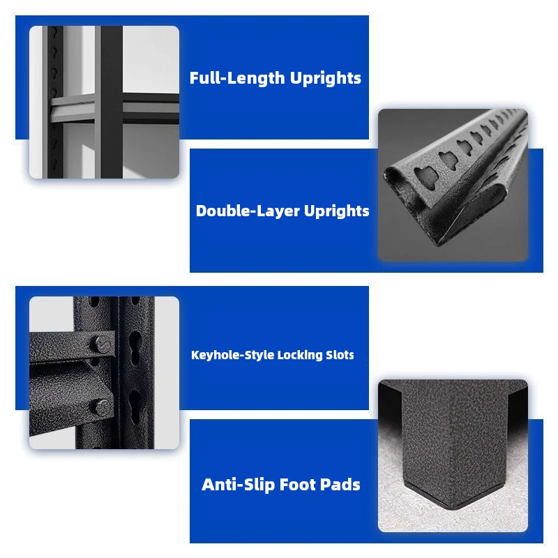 Steel Storage Shelves with Adjustable Multi-Tier Design for Warehouse