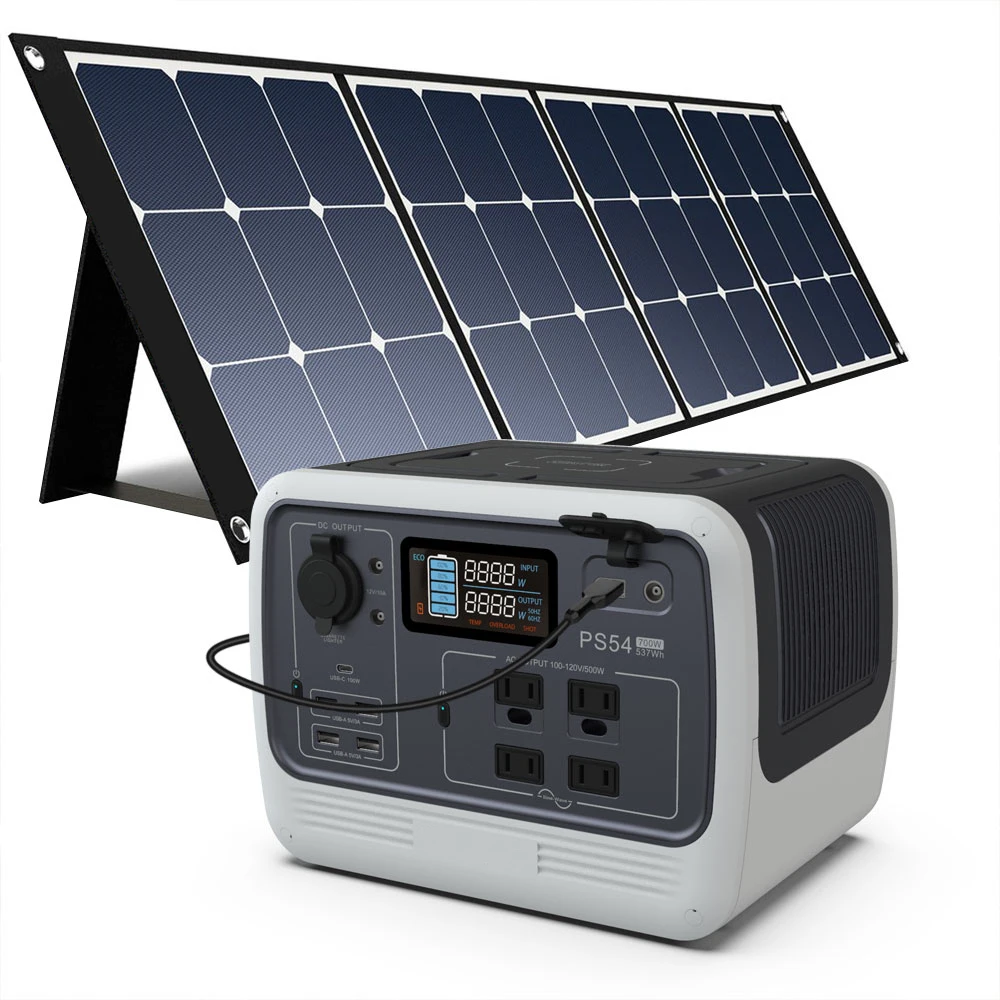Rechargeab Solar Panel Power Generator Kit Portable Battery Pack Power Station 