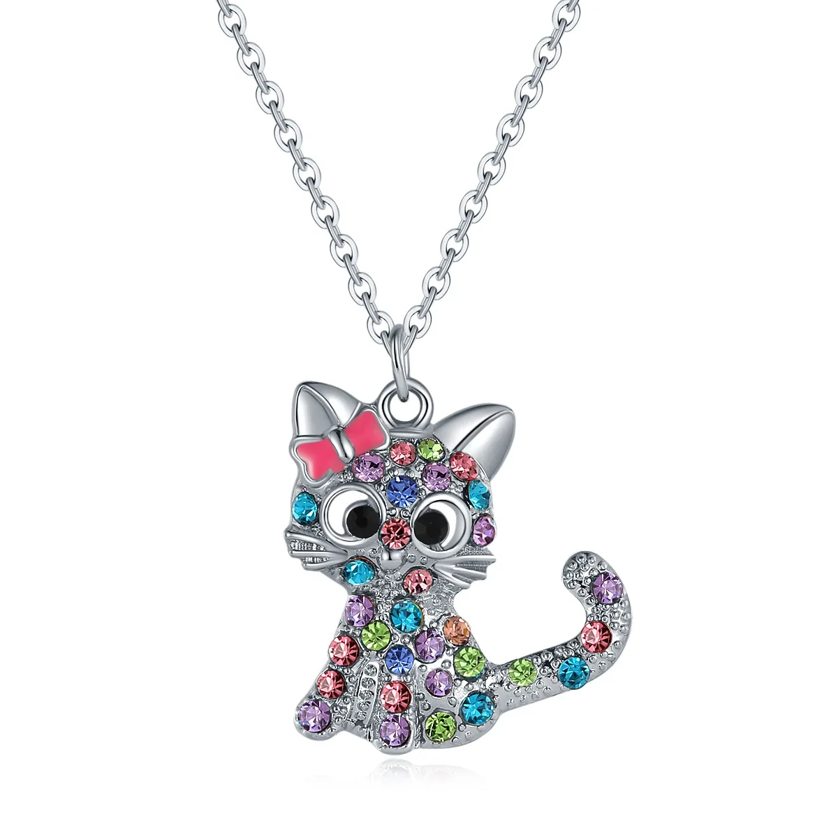 cat diamond pendant