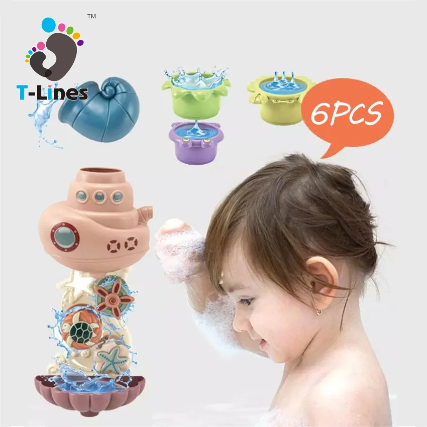 
 2021 новый дизайн игрушек для ванны детский набор для ванной комнаты мультяшная Штабелируемая чашка для ванны красочные игрушки для детей  