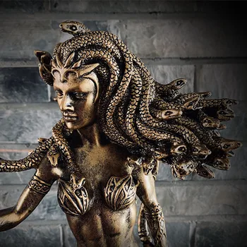 Medusa Greek Gorgon Serpent Monster Standing Holding Bow Highly Detailed  Statue