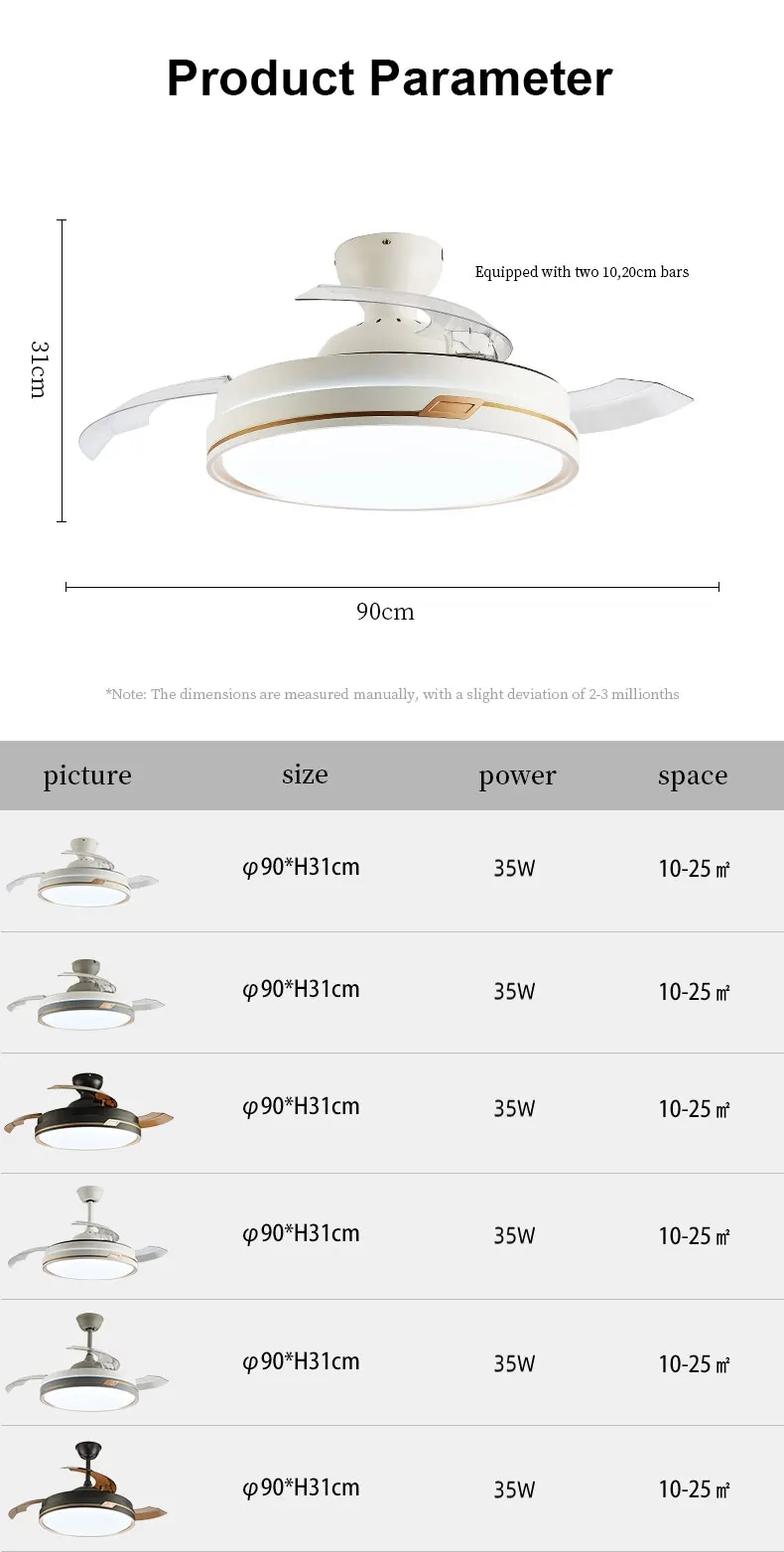 Ceiling Fan, LED, 110-220V, 35W - detail 14