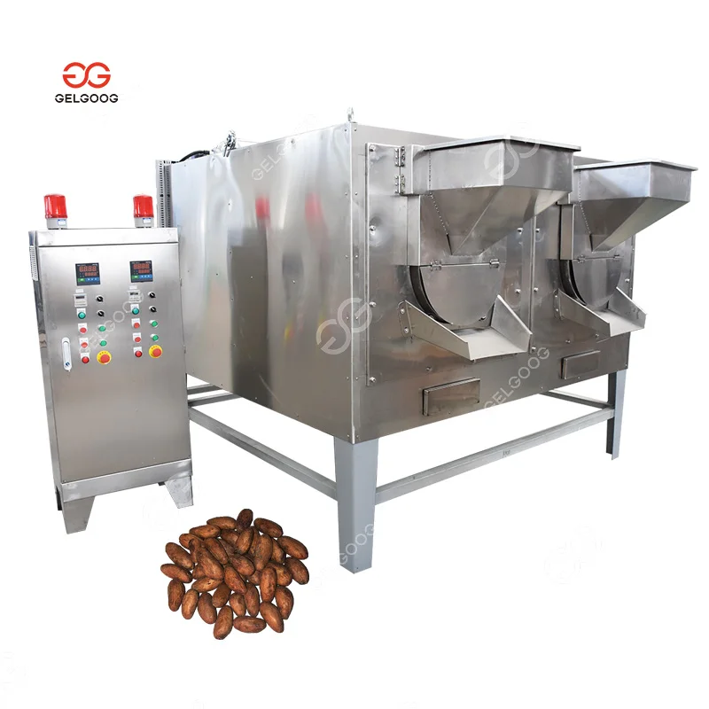 Automatic Cacao Beans Roaster Machinery Processing Plant Drying Equipment  Production Line Cocoa Bean Roasting Machine for Sale