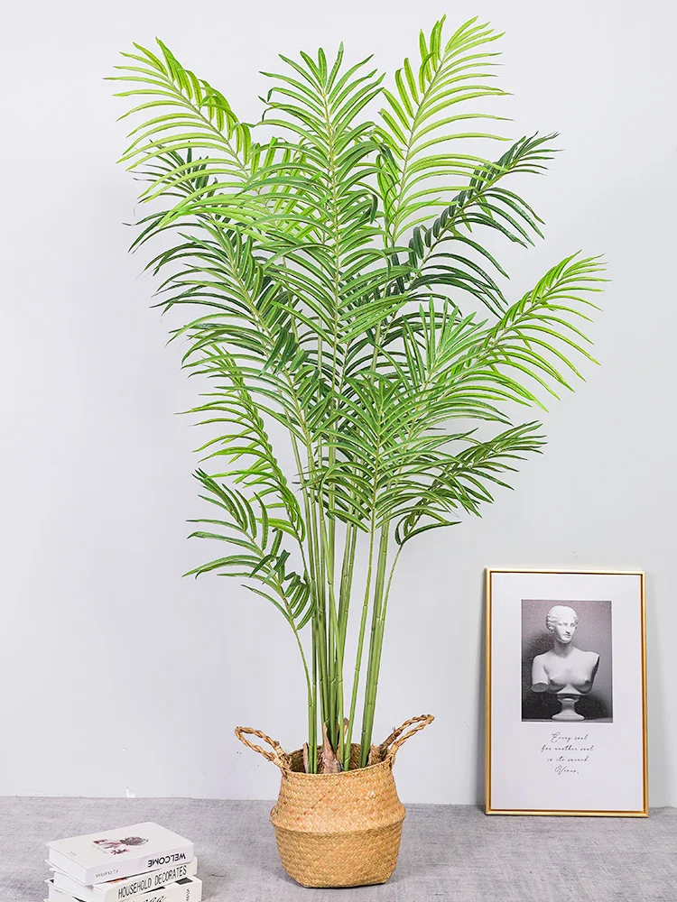 Nordic Home Decor Interior Fake Areca Palm Trees Fireproof Plastic Fern