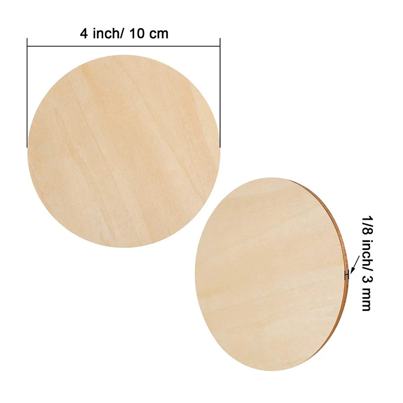Необработанные круглые деревянные диски 4 дюйма, подставки для поделок своими руками, деревянные круги, круглые ломтики, картина для украшения дома