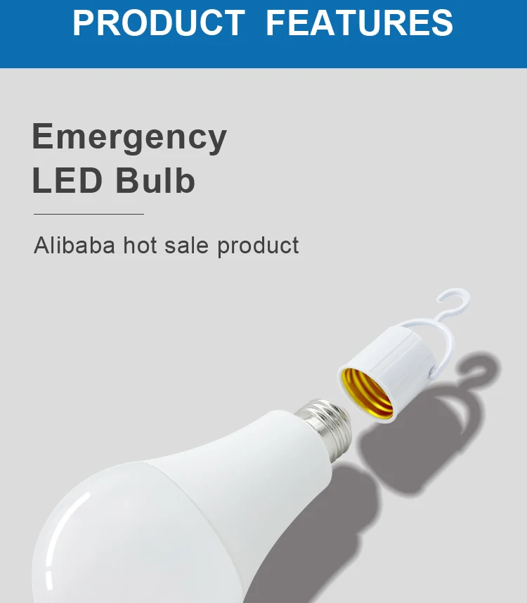 3000k Recharging Emerg Led Emergency Downlight Market Lights E27 Bulb