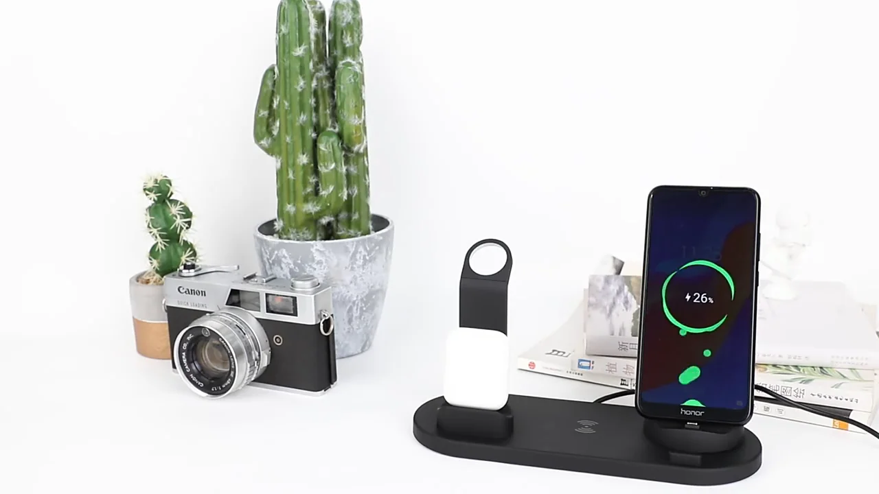 New Smart Multifunctional Portable Qi Fast Charging Station Dock Watch