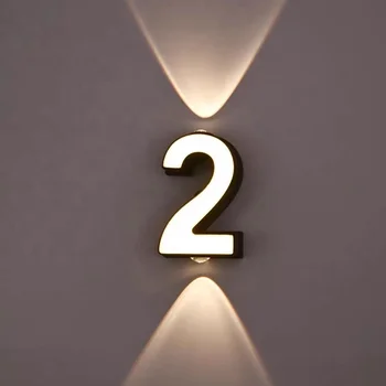 Newly designed digital outdoor lighting house wall lights, address signs, home, garden, hotel custom LED house numbers