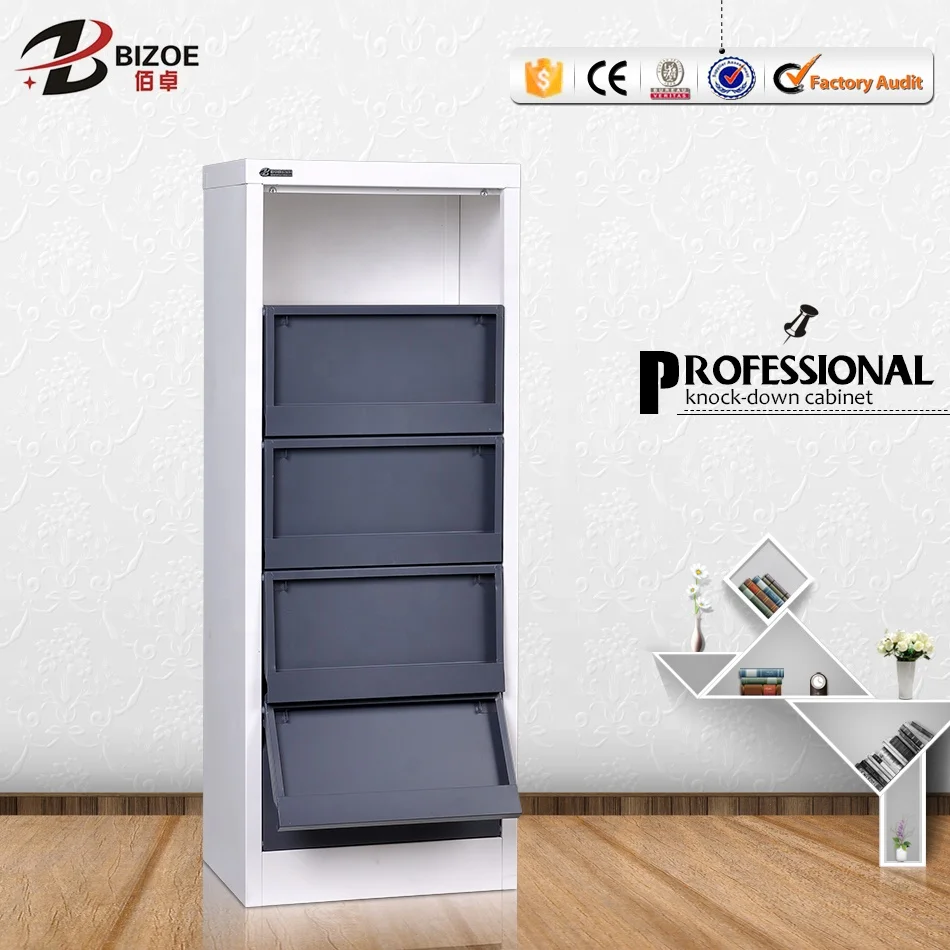 Lightweight Modern Metal Book Notebook Storage Cabinet Foldable for Home Office School Hotel Hospital for Baseball Card Comic
