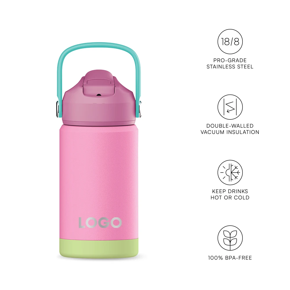 Cheap Price 12OZ Stainless Steel Children Cute Cartoon Vacuum Flasks Kids  Tumbler Thermal Mug Thermal Water Bottle With Straw - Main Image