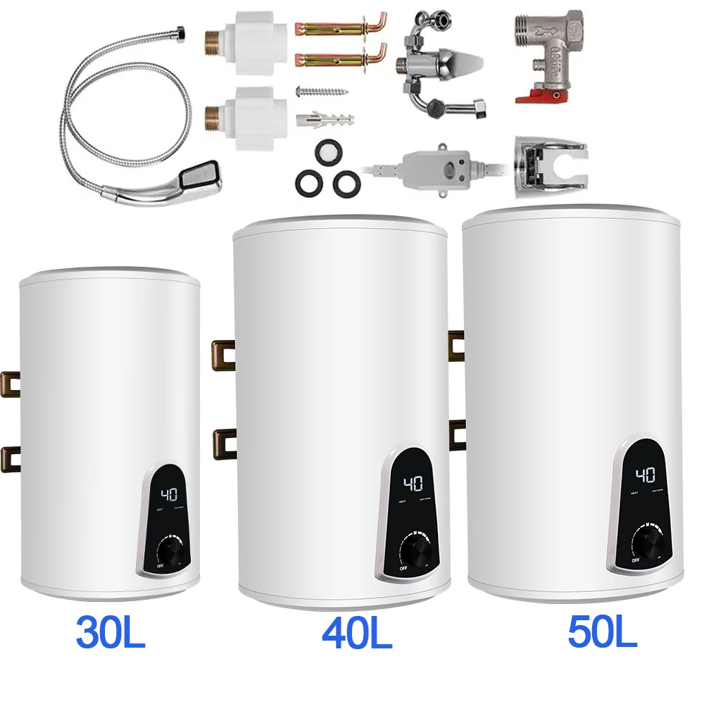 30L Drum Vertical Storage Type Electric Water Heater 220V Quick Heating Small Volume High Power Water Heater
