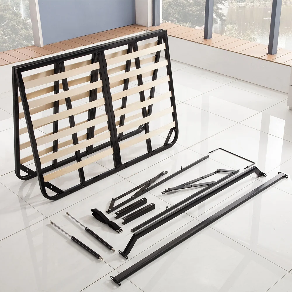Side Open Lift up Ottoman Bed Frame with Gas Lift Mechanism