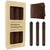 Coffret de 3 foulards en soie marron café